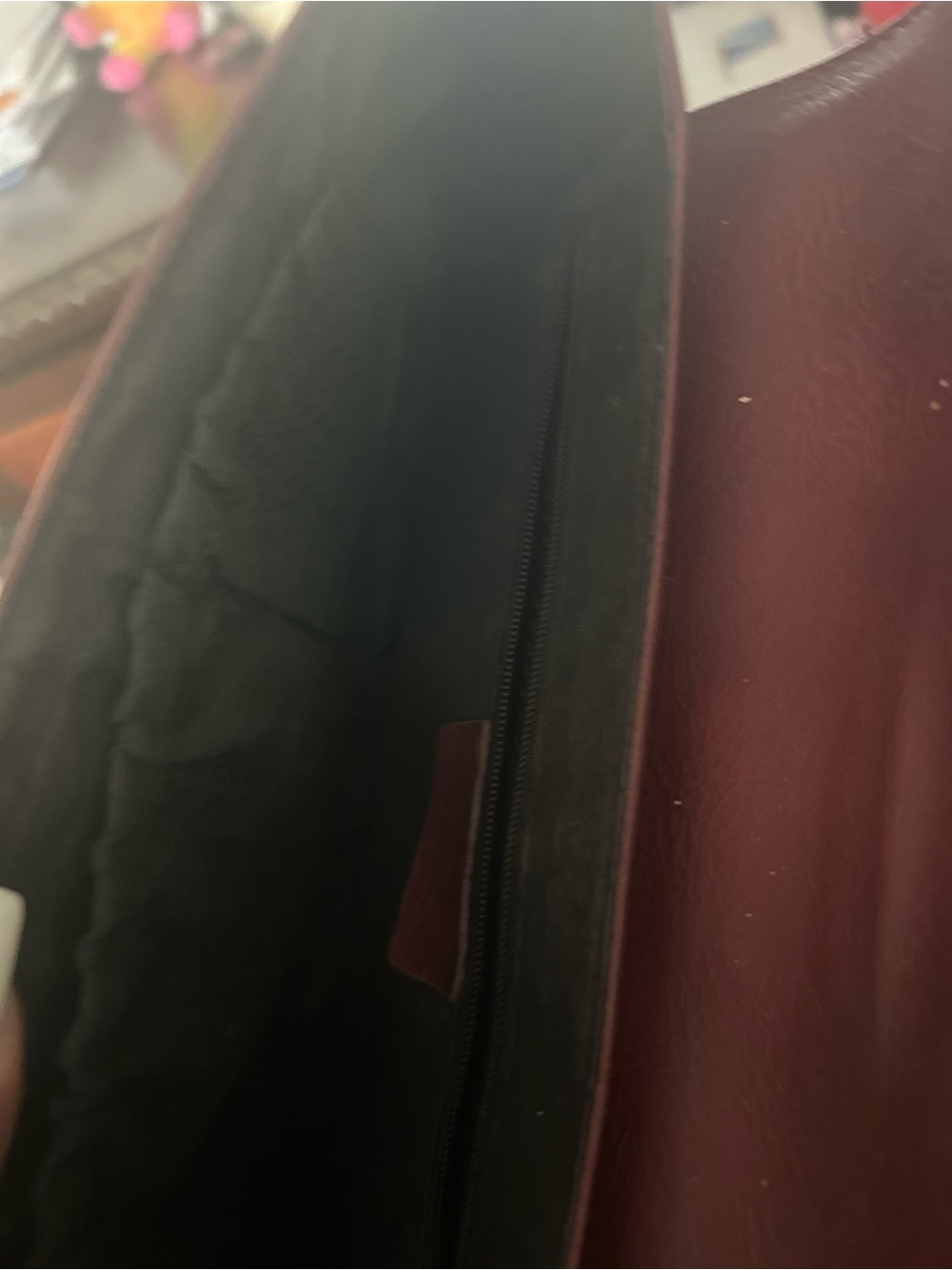 Guess Burgundy Leather Shoulder Bag with Silver Buckle - Picture 3 of 3